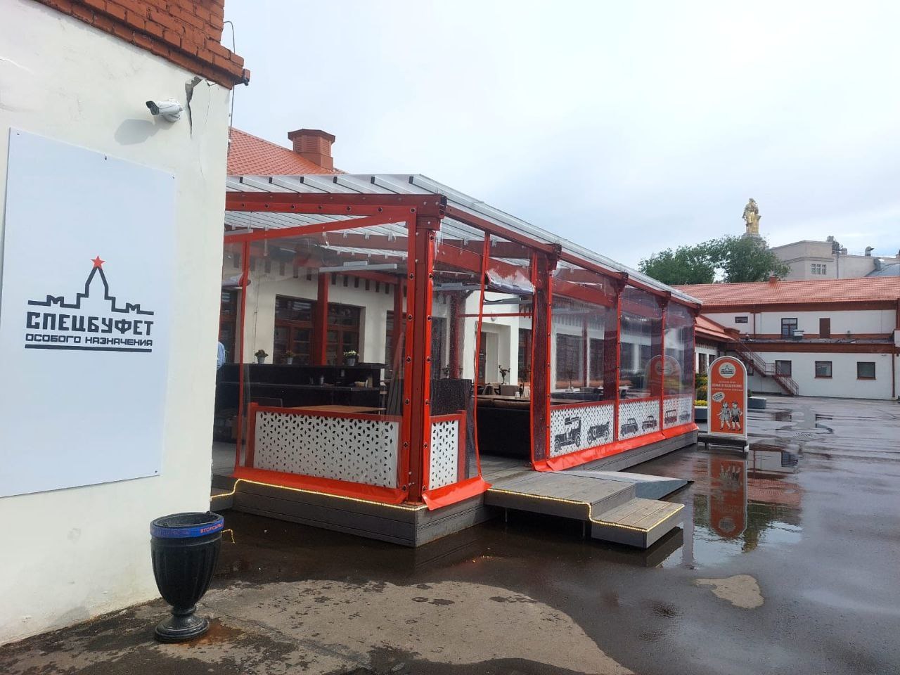 ПВХ шторы для летней террасы кафе в городе Нелидово